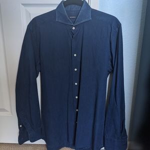 SuitSupply denim button-up 15.75/40